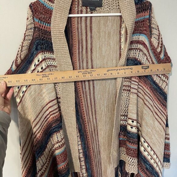 BUCKLE Paper Crane Southwestern Open Front Cardigan Asymmetrical Hem Size Large - Picture 6 of 10